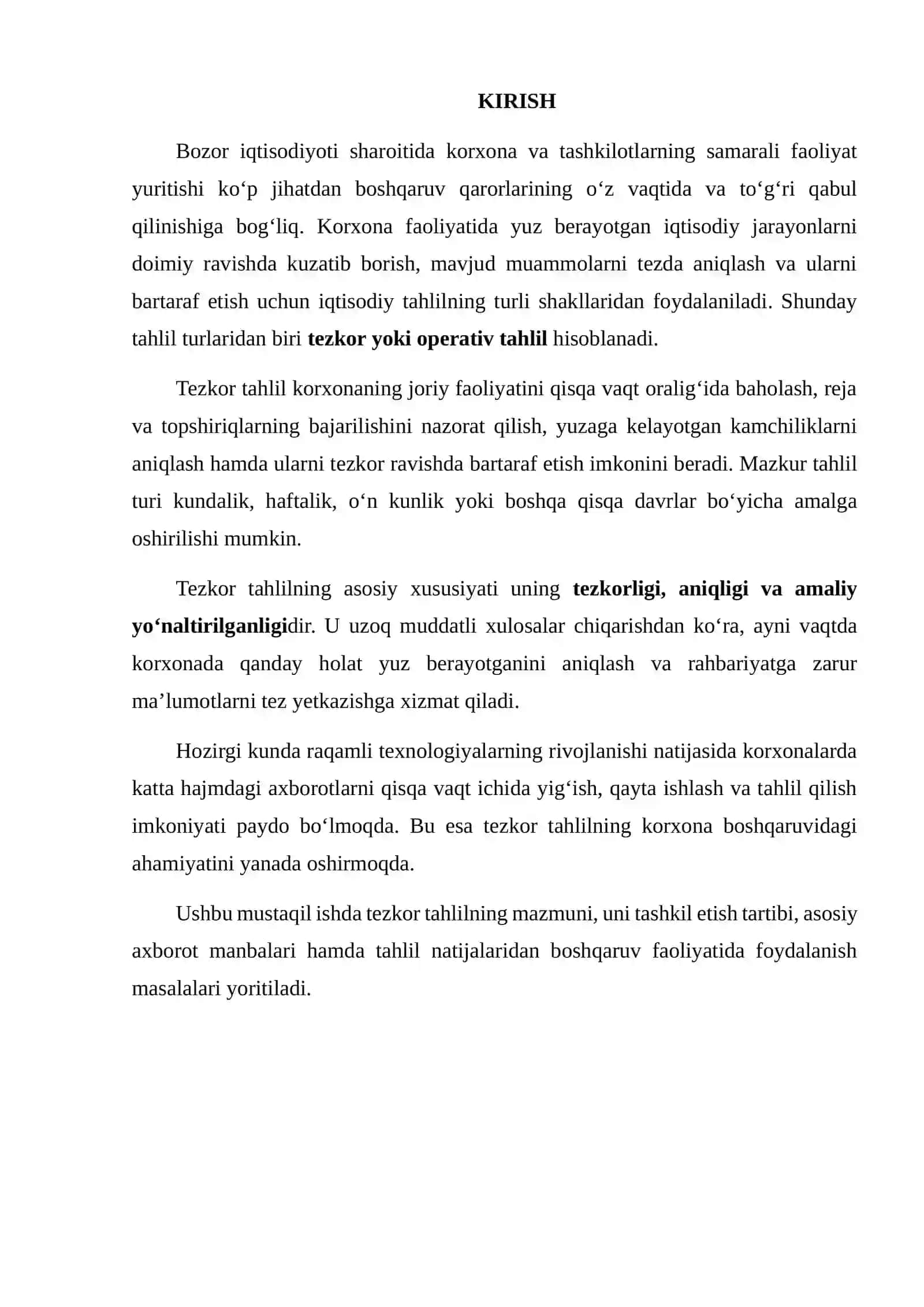 Tezkor (Operativ) Tahlilni Tashkil Etish va Uning Asosiy Axborot Manbalari 2