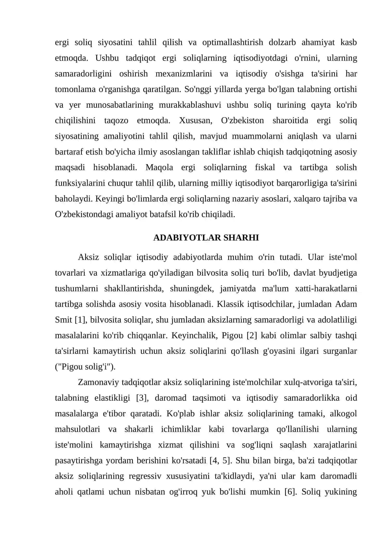 ERGI SOLIQLAR VA UNING IQTISODIYOTDA O'RNI 2