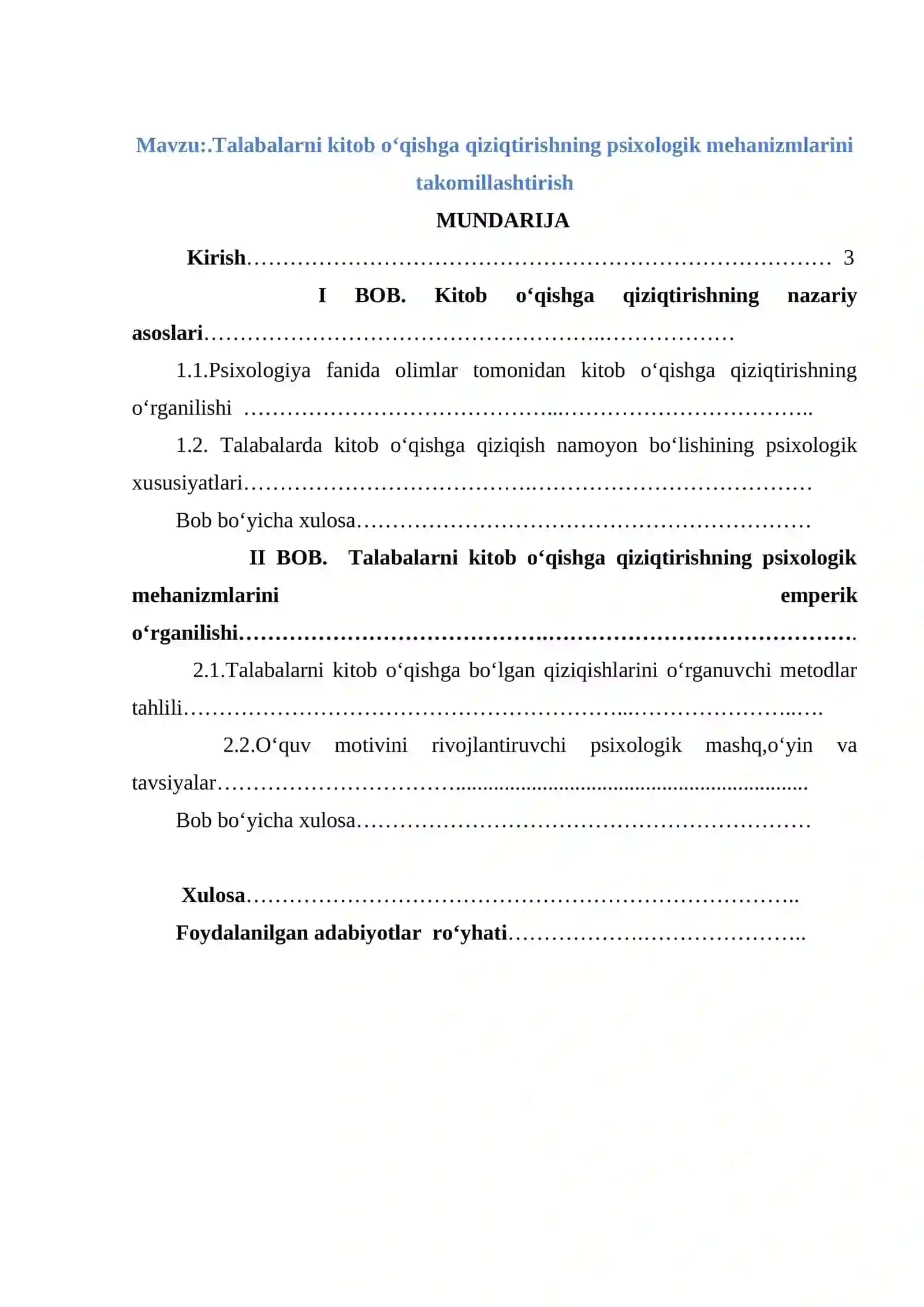 Talabalarni kitob o‘qishga qiziqtirishning psixologik mehanizmlarini takomillashtirish 2