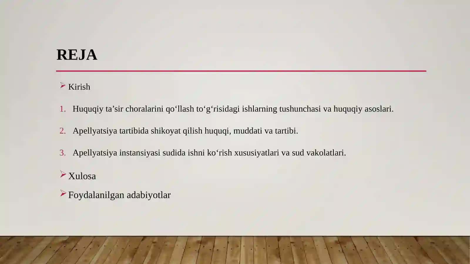 Huquqiy ta’sir chorasini qo‘llash to‘g‘risidagi ishlarni apellyatsiya tartibida ko‘rib 2