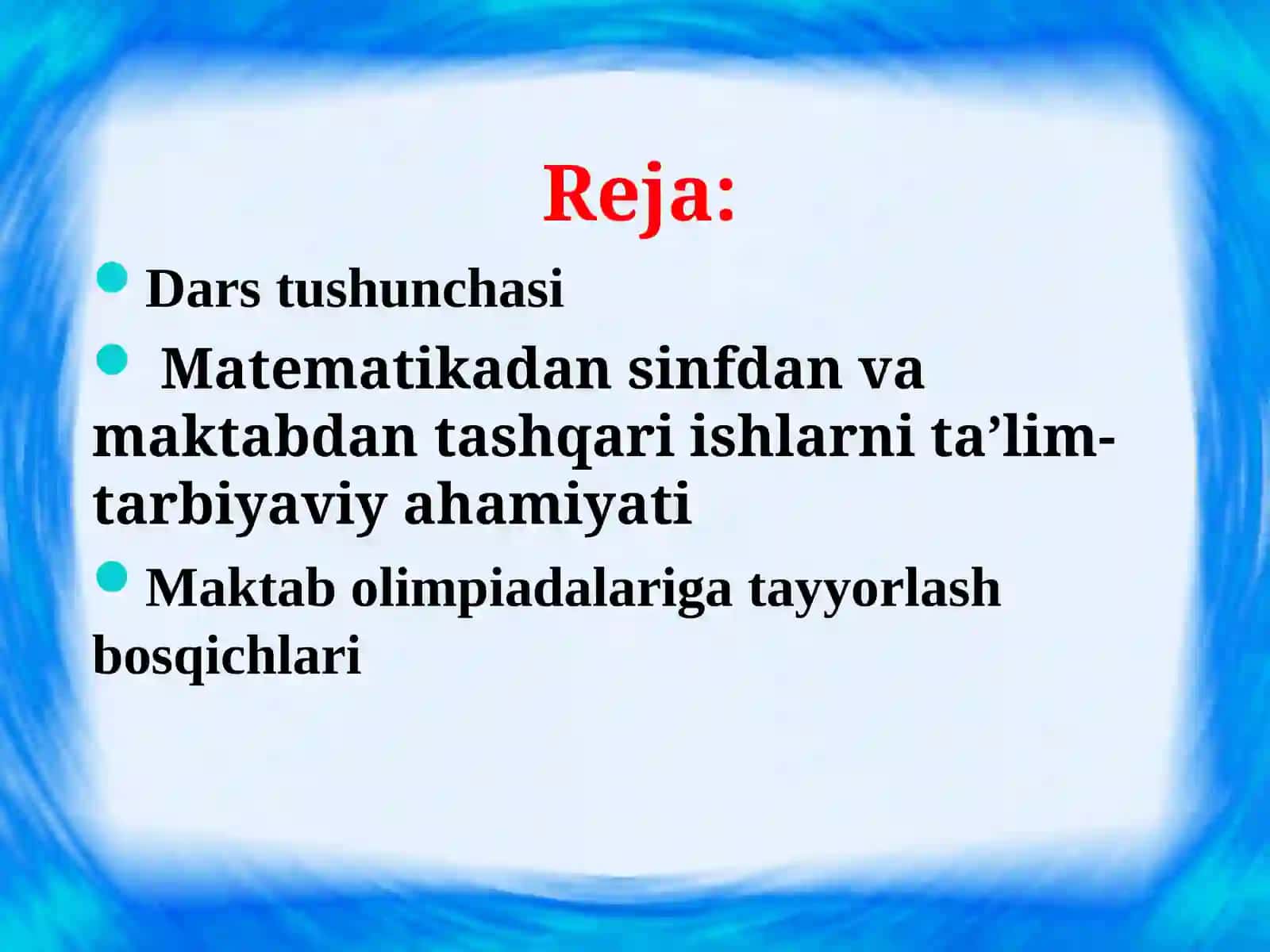 MATEMATIKADAN SINFDAN TASHQARI MASHG‘ULOTLAR, ULARNI TASHKIL ETISH METODIKASI 2