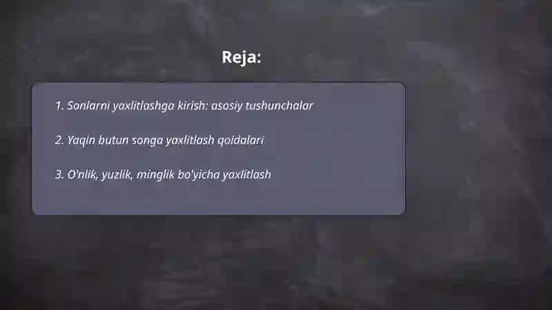 Sonlarni yaxlitlash. Rim raqamlari 2