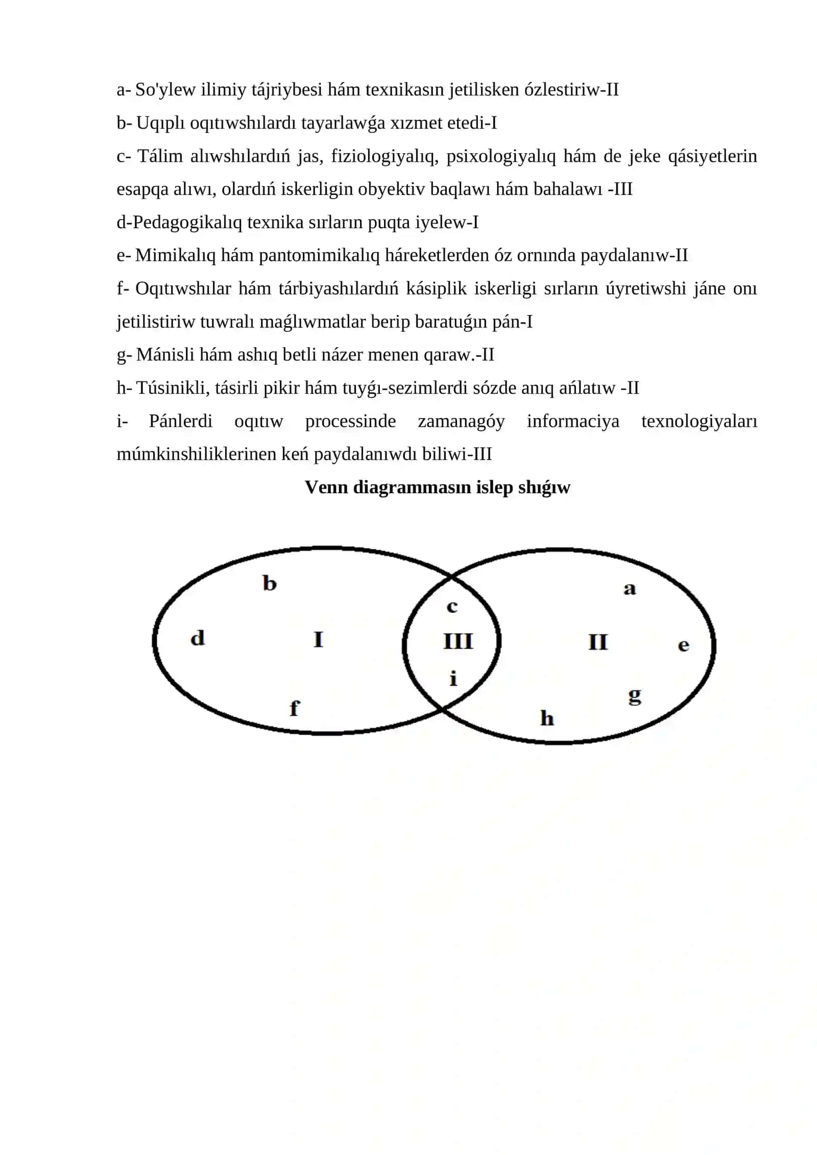 Pedagogikalıq sheberlik páni haqqında túsinik. Pánniń tiykarǵı waziypaları hám strukturalıq bólimleri 2