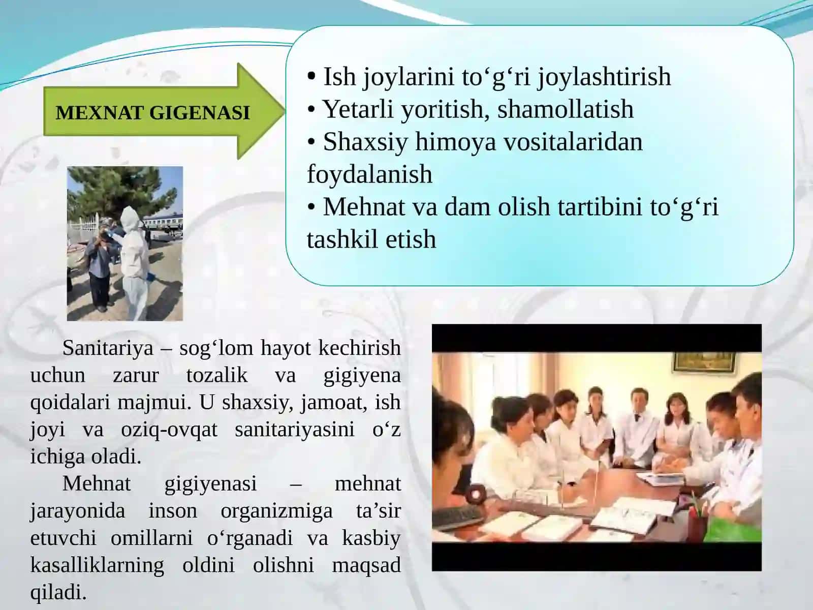 MEXNAT GIGIENASI ASOSLARI 2