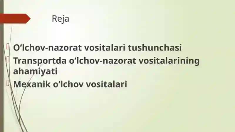 Avtomobil larga xizmat ko'rsatish da o'lchov nazorat vositalari. 2