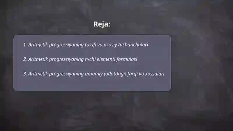 Aritmetik progressiya 2