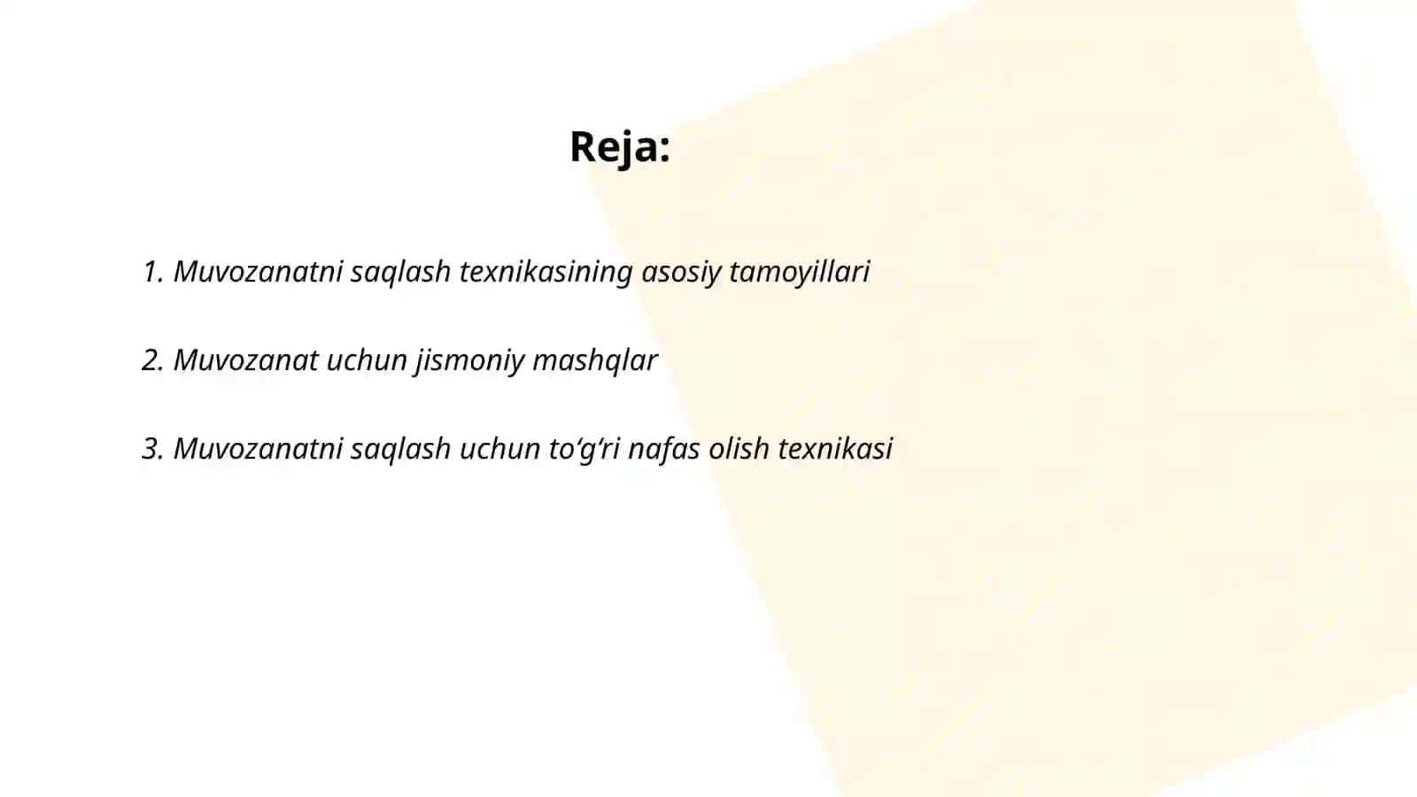 Muvozanatni saqlash texnikasini o‘rgatish 2