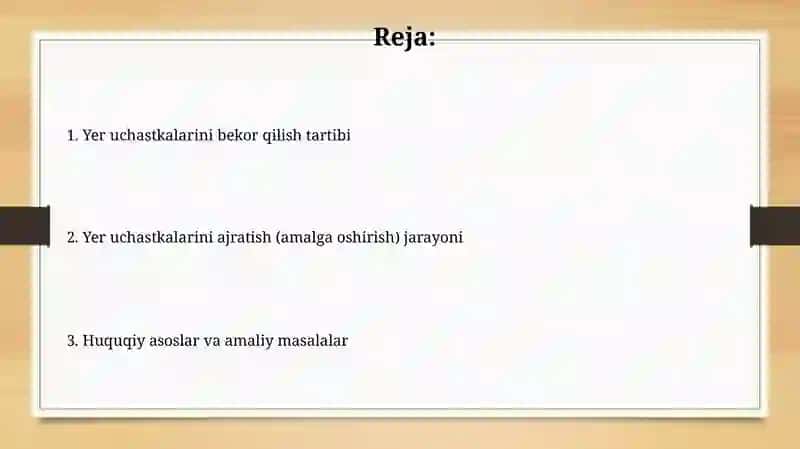 Yer uchastkalari berish va bekor qilish 2