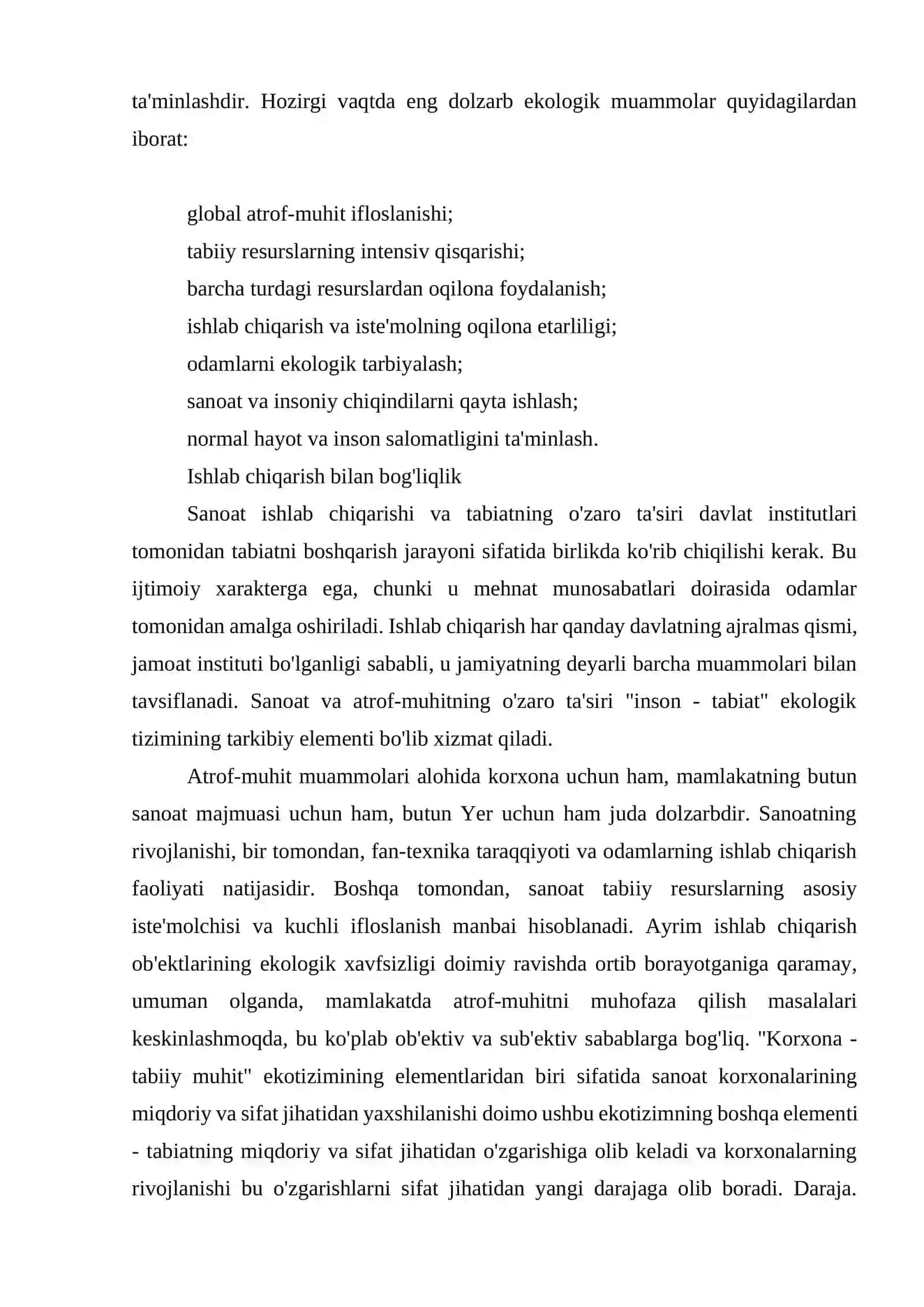 SANOAT KORXONALARI VA ATROF-MUHITNING IFLOSLANISHI 2