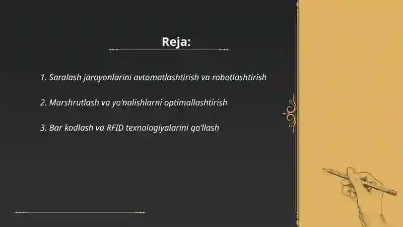 Pochta joʻnatmalarini saralash va tuzilmalarini optimallashtirish 2