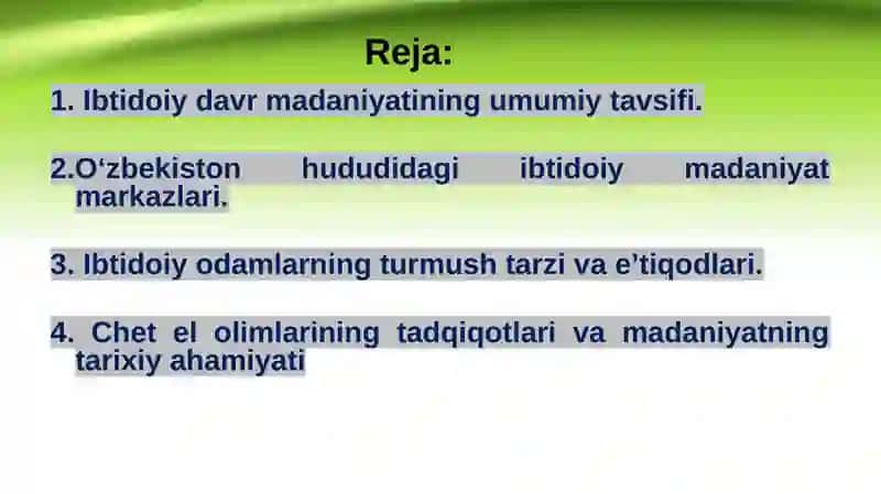 IBTIDOIY DAVR MADANIYATI 2