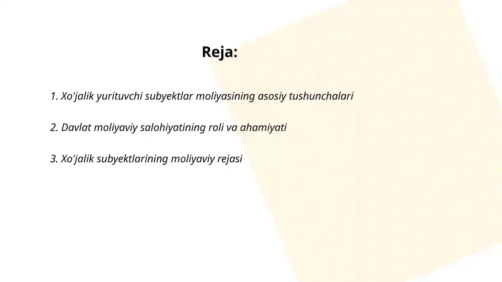 Xo'jalik yurituvchi subyektlar moliyasi - davlat moliyaviy salohiyati 2