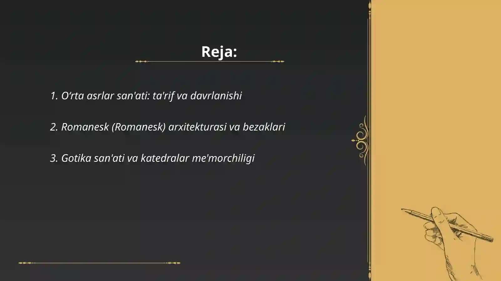 Oʻrta asrlar san'ati: ta'rif va davrlanishi 2