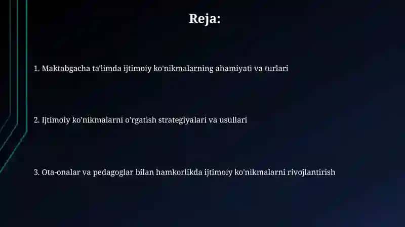 Ijtimoiy ko'nikmalarni o'rgatish 2