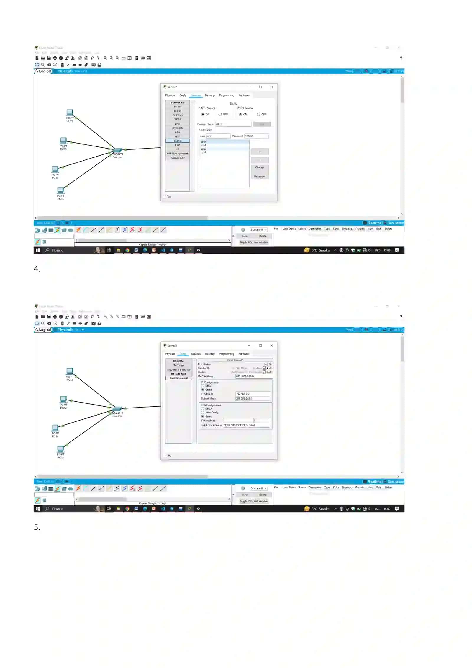 Mavzu 1: CISCO dasturida email pochta orqali habar jonatish 2