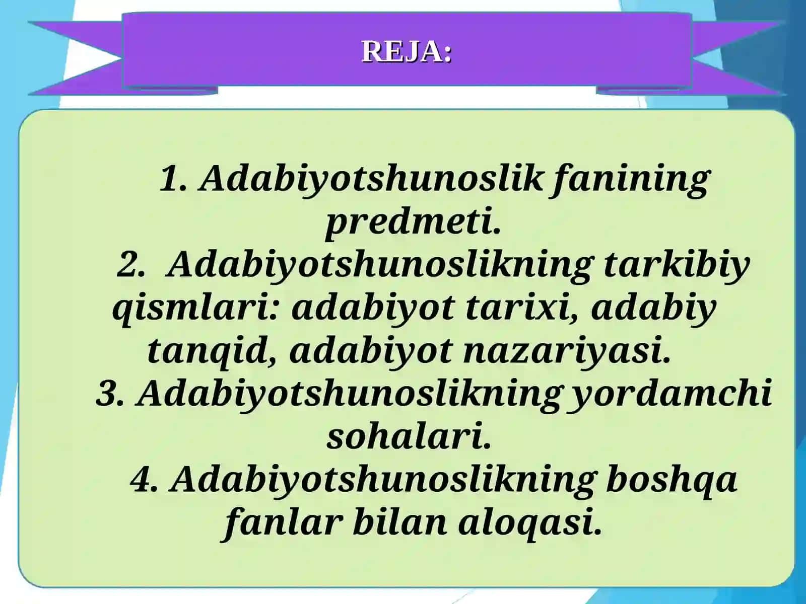 Adabiyotshunoslik asoslari fan sifatida 2