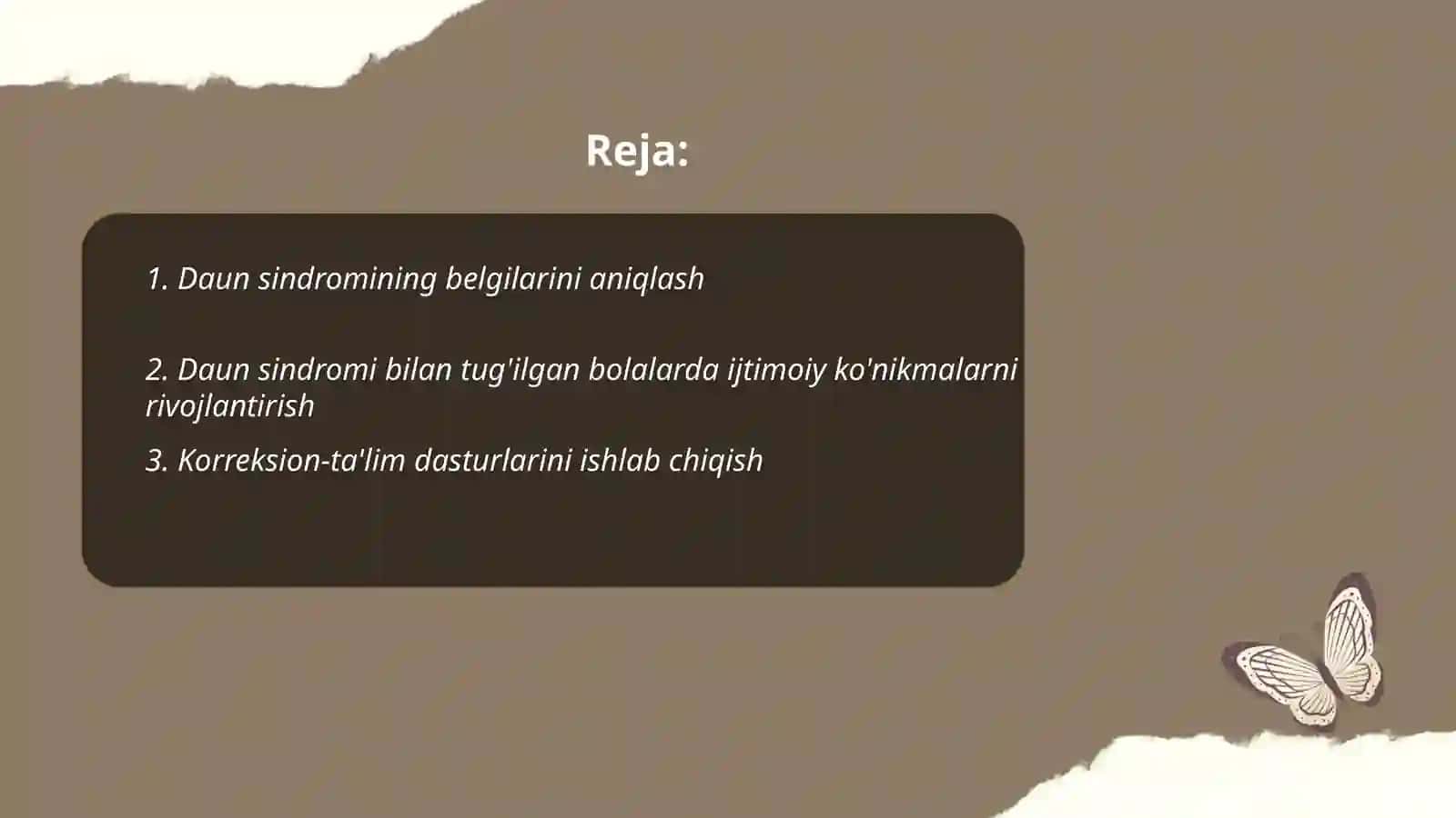 Daun sindiromi bilan tugʼilgan bolalar bilan olib boriladigan Korreksion-pedagogik ishlar 2