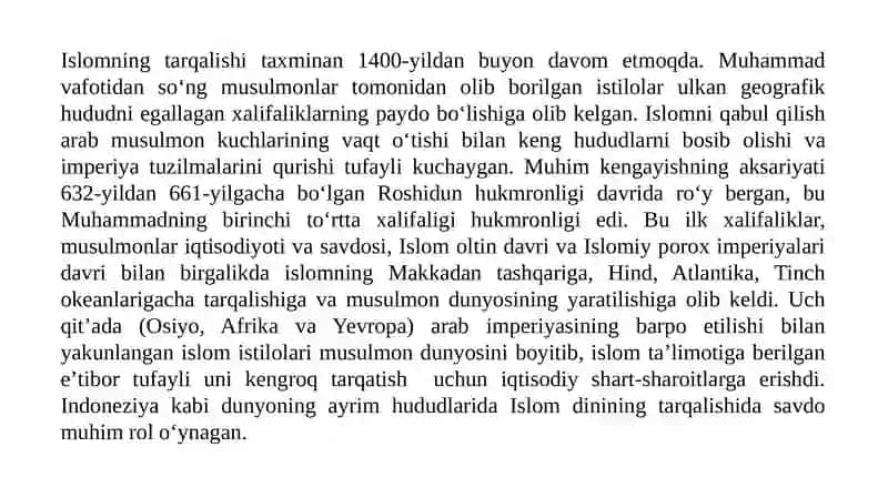 Islom dini tarixi va taraqqiyoti 2