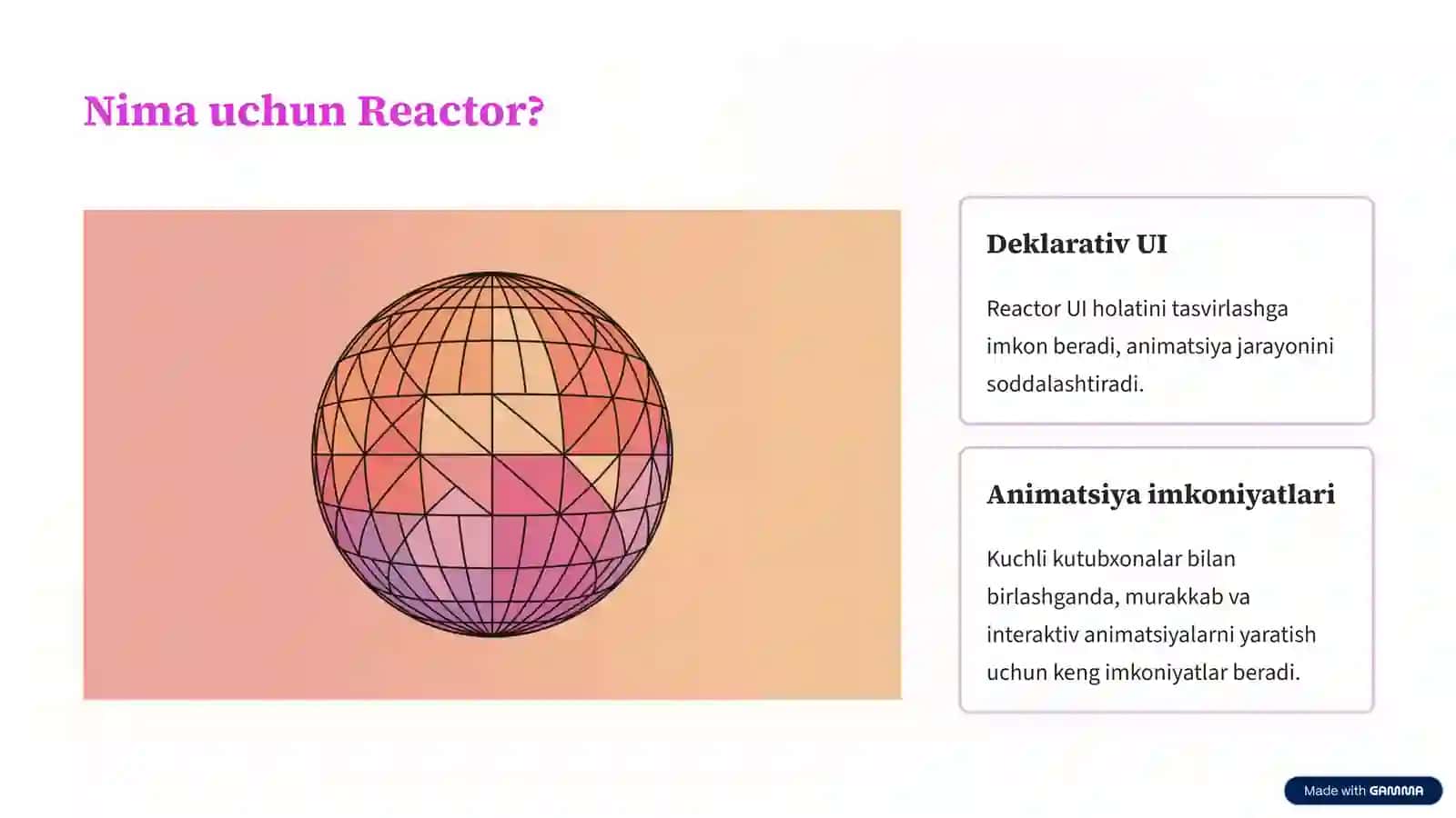 Reactor yordamida animatsiya yaratish 2