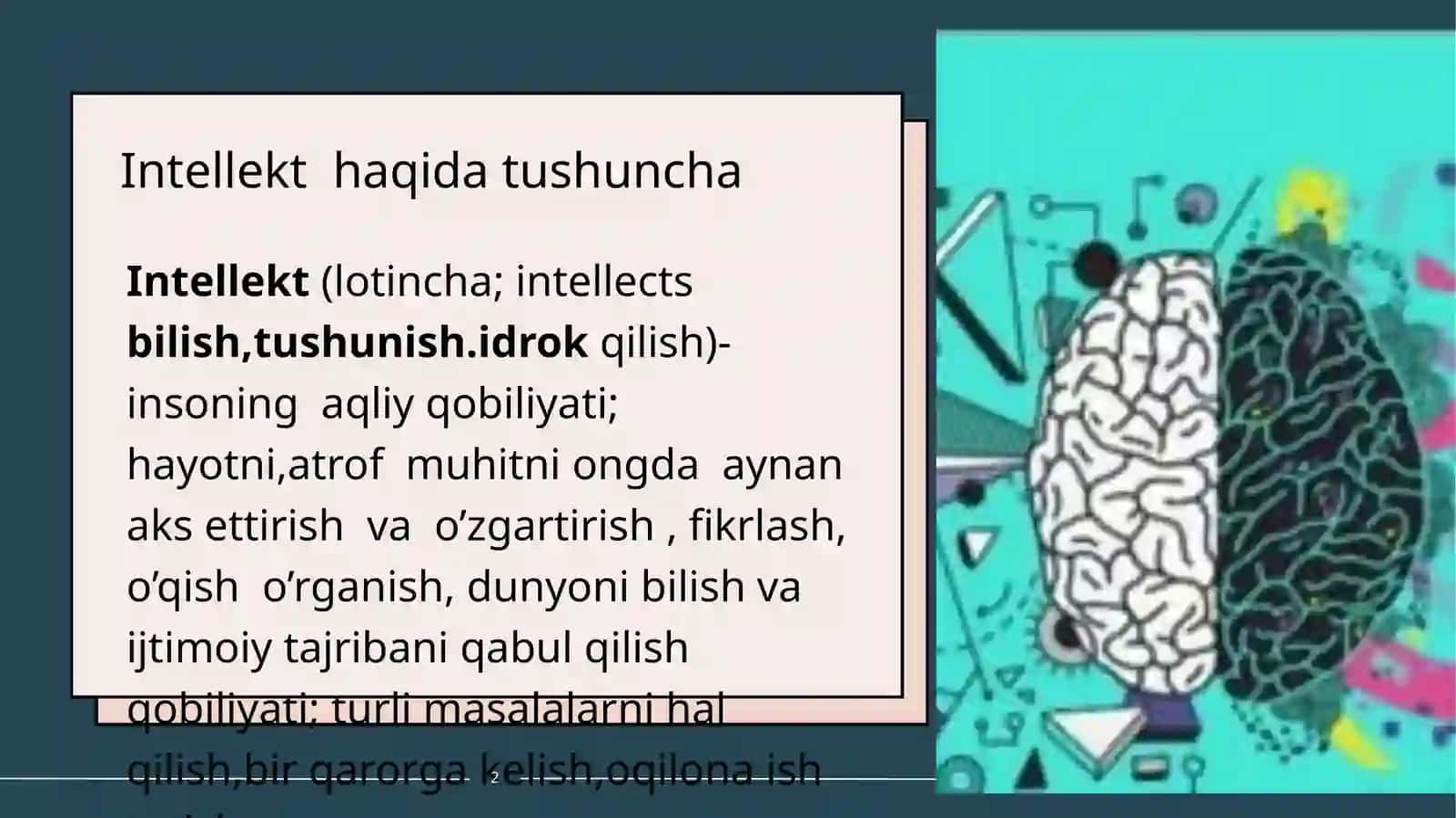 Intelekt va Kreativlik nazariyasi 2