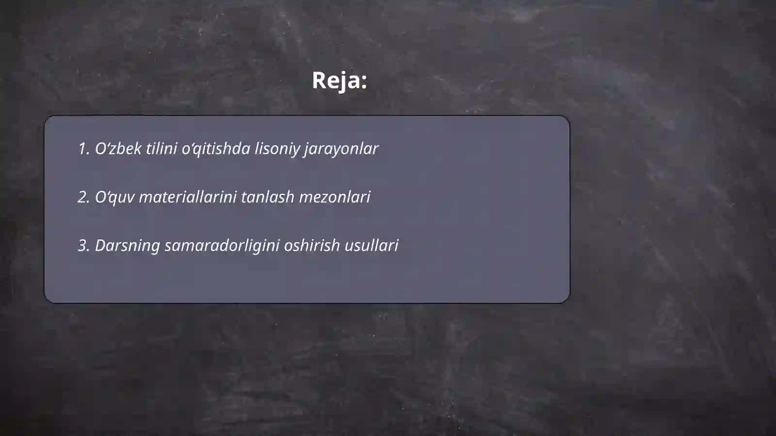 O‘zbek tilini o‘qitish metodikasi fani bo’yicha adabivotlarni o‘rganish va tahlil qilish 2
