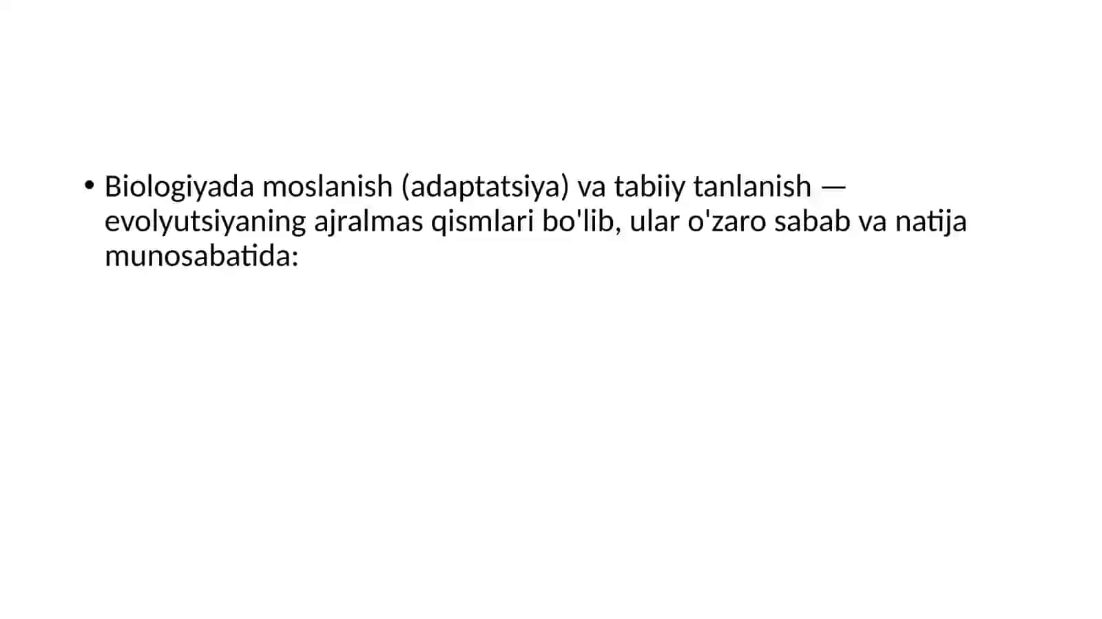 Moslanish tabiiy tanlanish 2