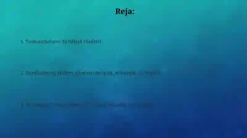 Tushunchalarni ta'riflashga oid misollar 2