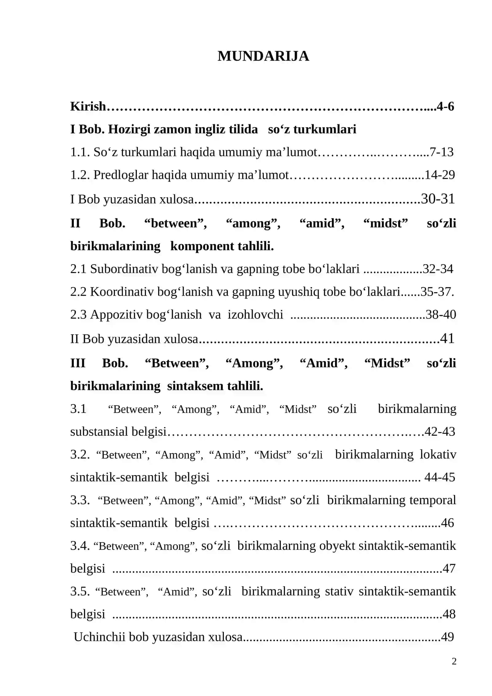 “between”, ”among”, ”amid”, “midst” so‘zlarining sintaktik-semantik tahlili 2