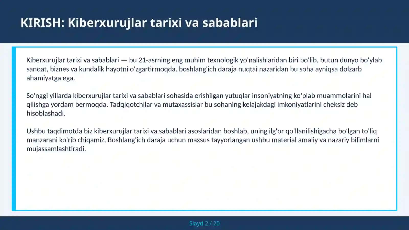 KIBERXURUJLAR TARIXI VA SABABLARI 2