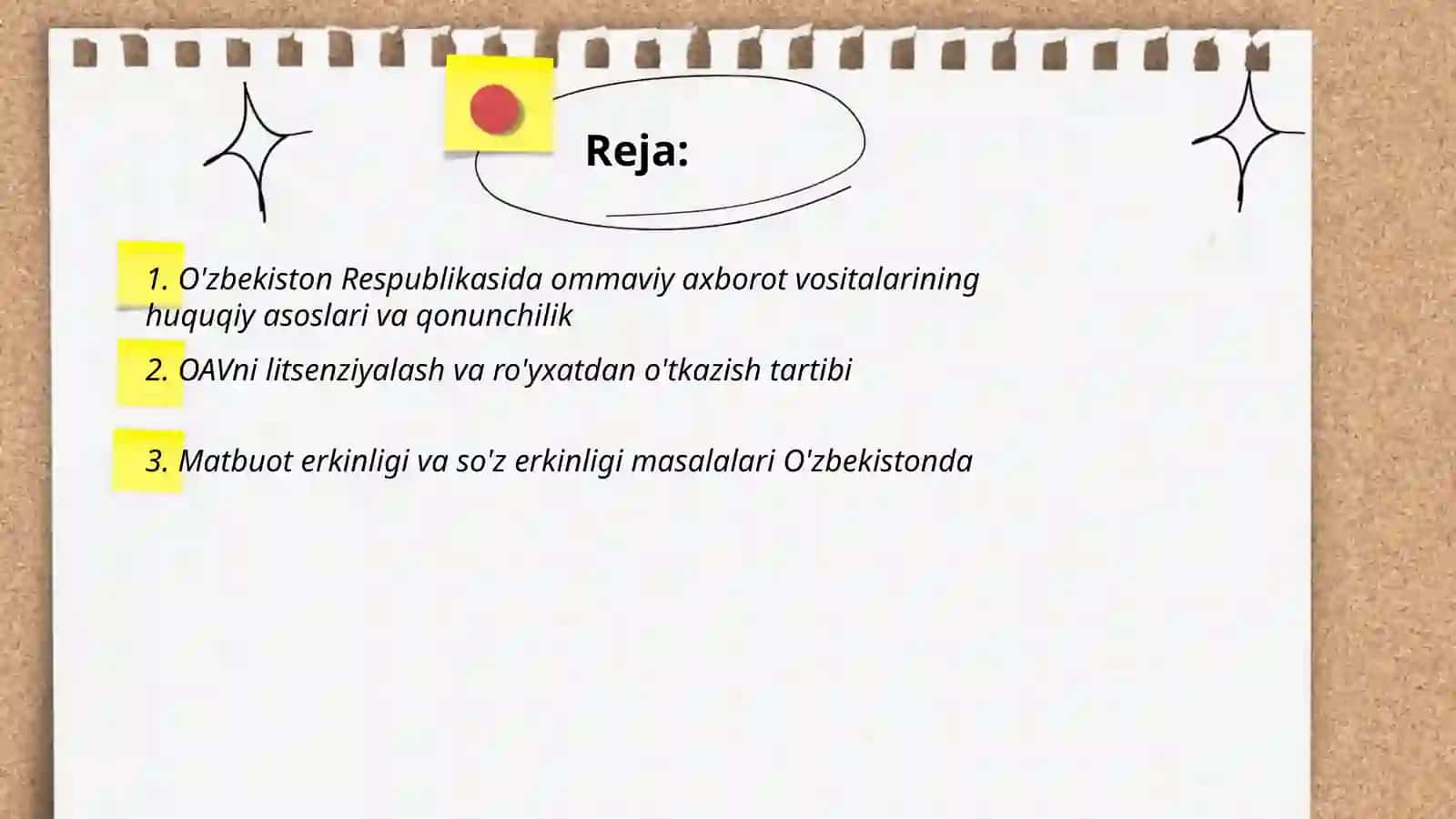 O'zbekiston Respublikasida ommaviy axborot vositalarining huquqiy asoslari 2