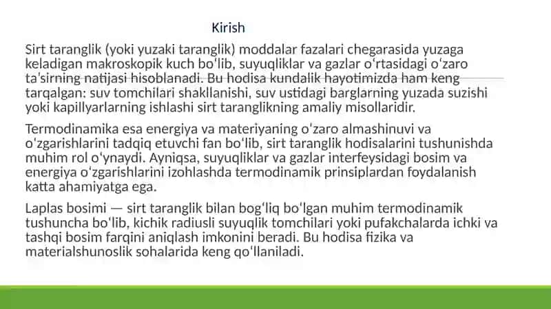 Sirttaranglik Termodinamikasi 2