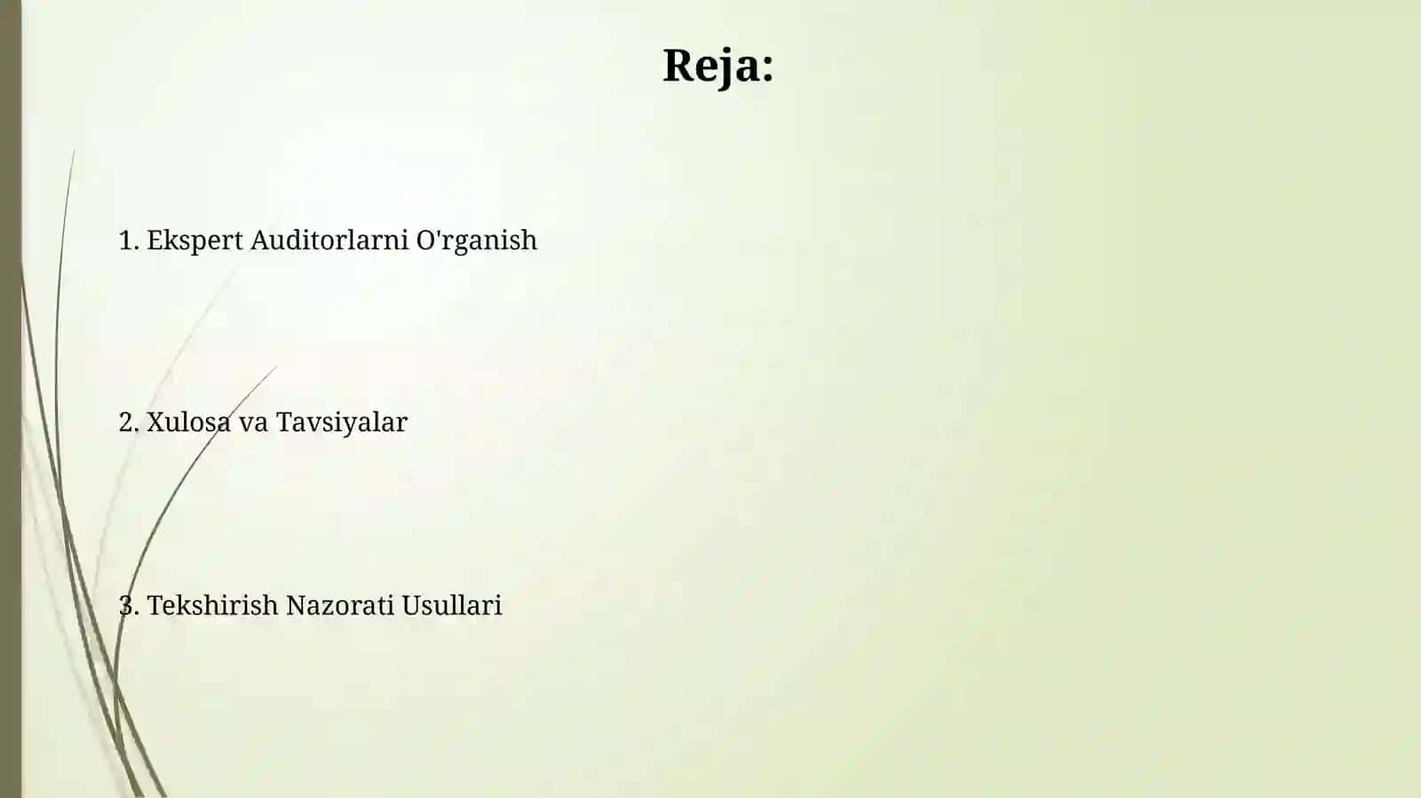 Ekispert-auditorlar va tekshiruvchan nazorat usullarini o'rganish 2