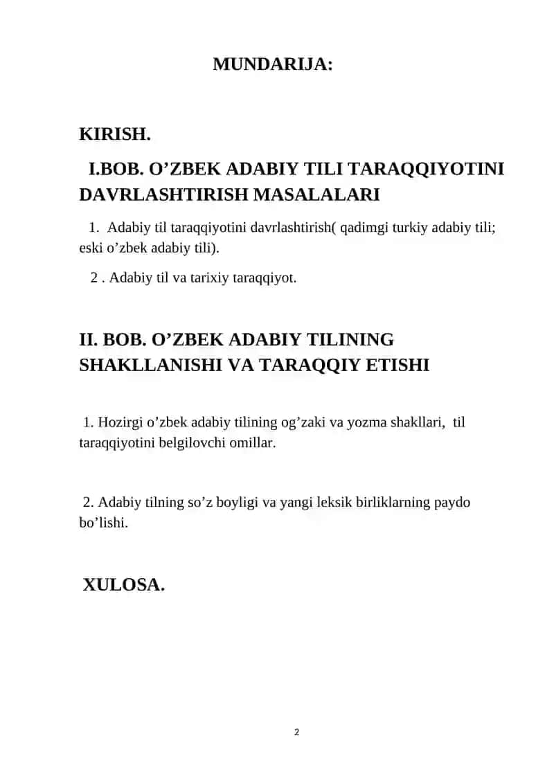 Hozirgi o’zbek adabiy tilining tarixiy taraqqiyoti 2