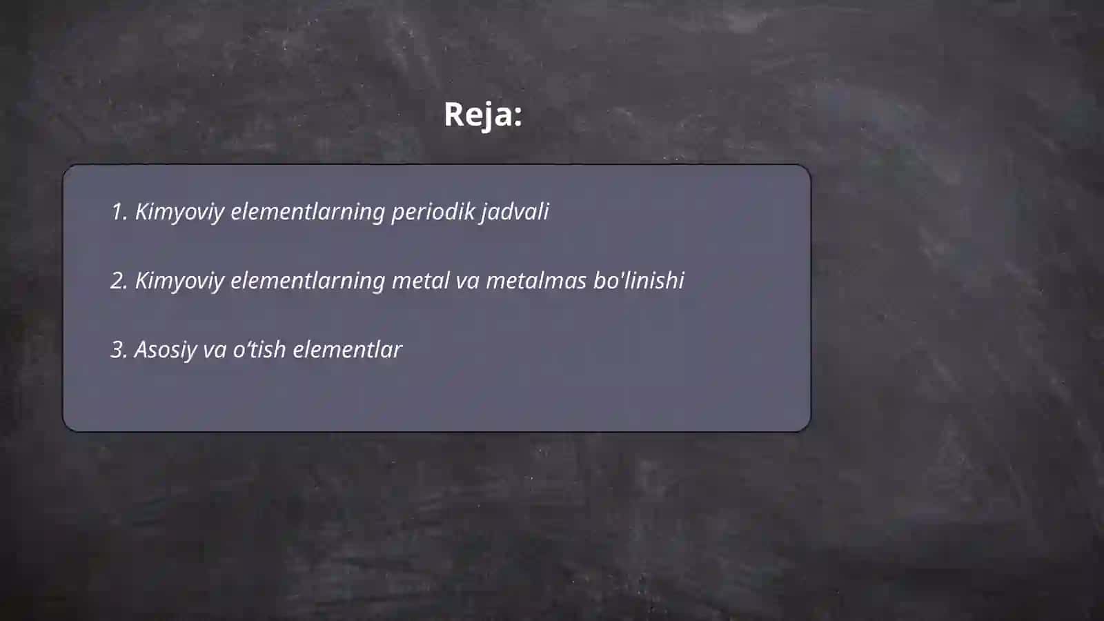 Kimyoviy elementlar klasifikatsiyasi 2