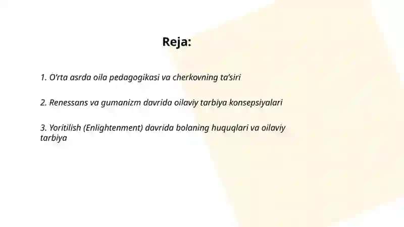 G’arbda oila pedagogikasi rivojlanish tarixi 2