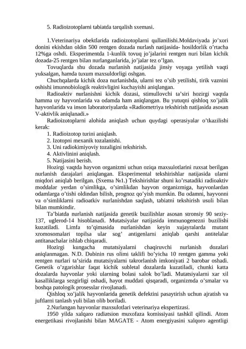 VETERINARIY NAZORATIDAGI OBYEKTLARINING RADIOKIMYOVIY TAHLILI 2