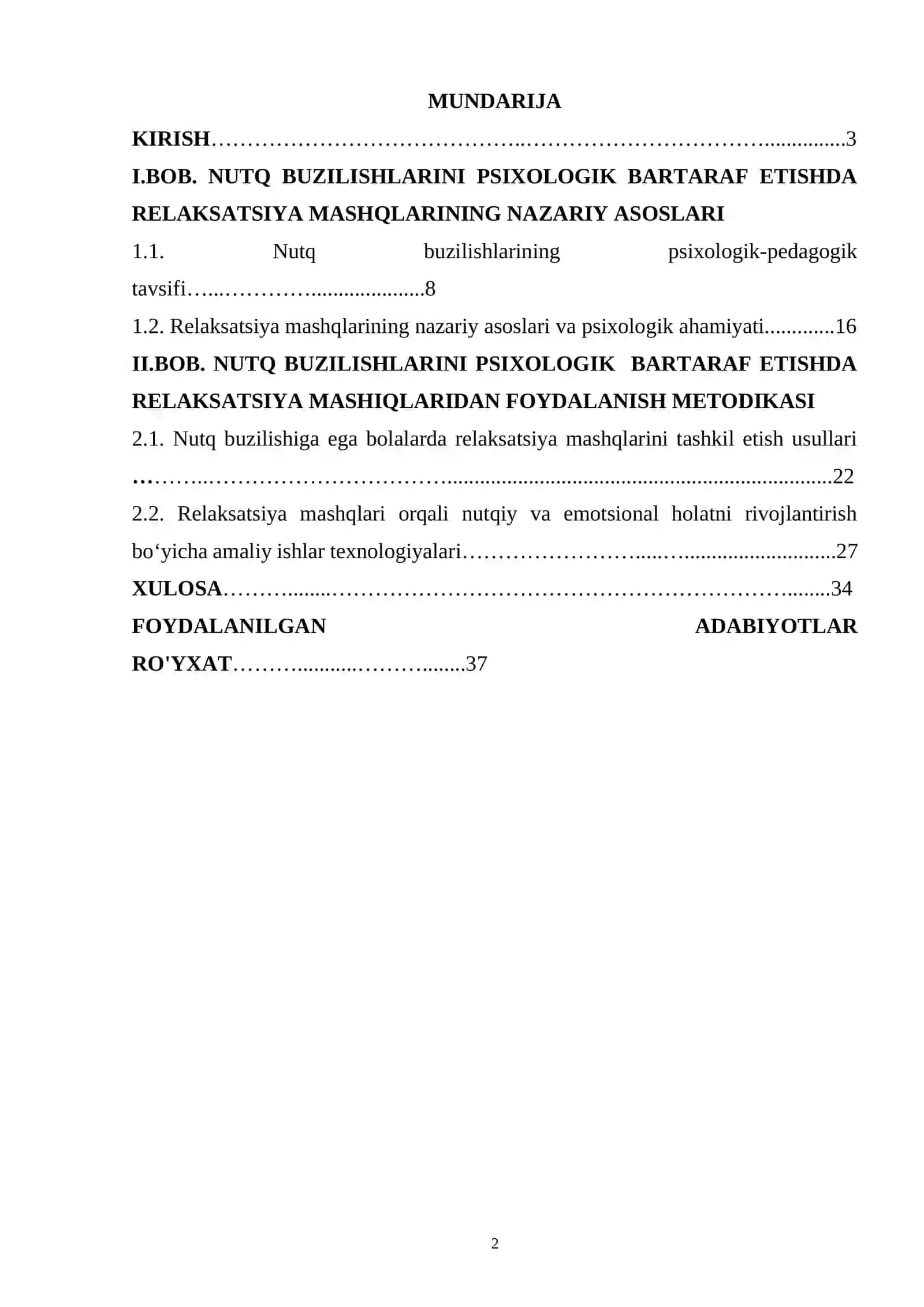 NUTQ BUZILISHLARINI PSIXOLOGIK BARTARAF ETISHDA RELAKSATSIYA MASHQLARI 2