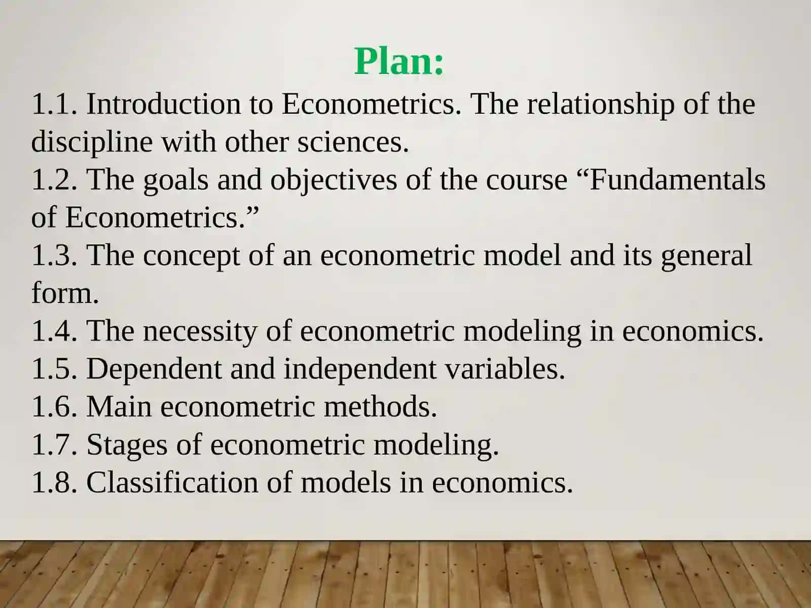 Fundamentals of Econometric Modeling 2