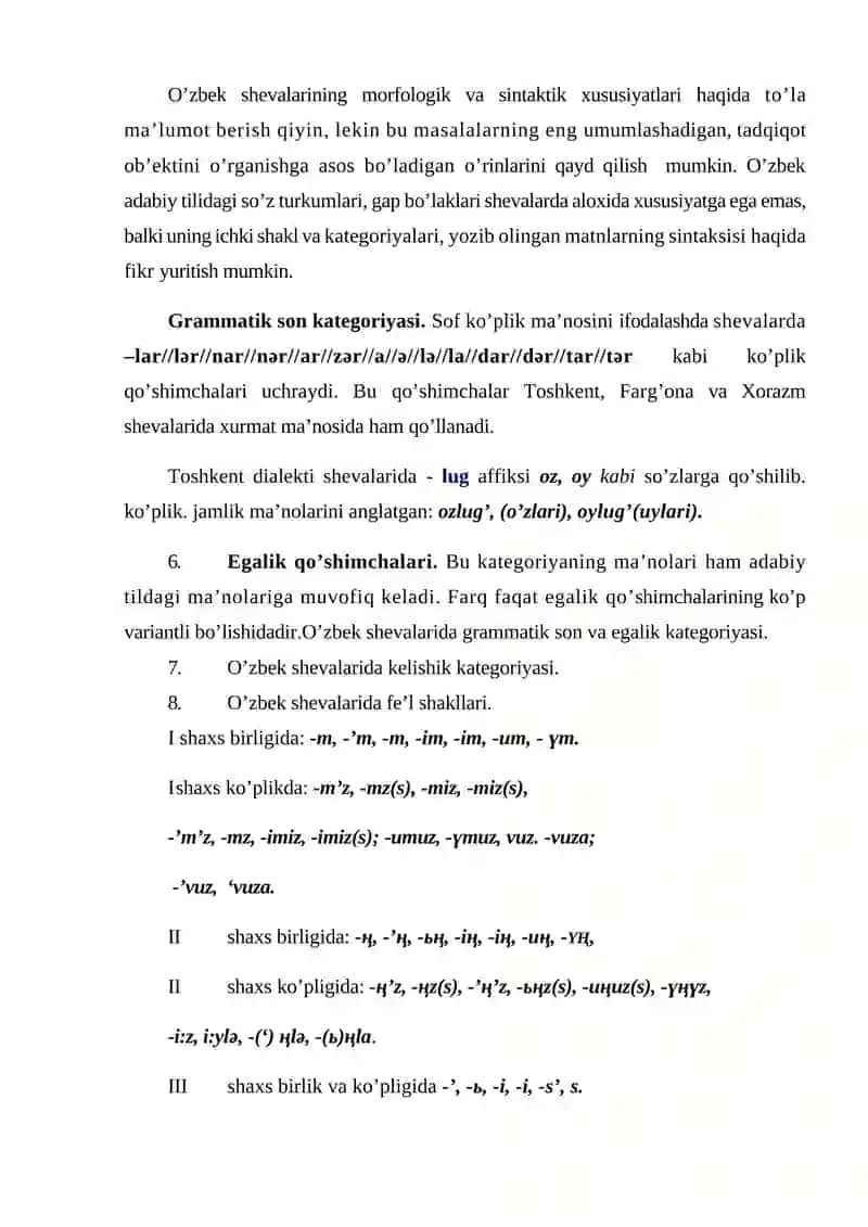 O'zbek Xalq Shevalari Lug'oti Ostida Ishlash 2