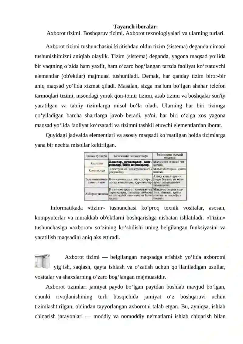 Axborot tizimlari haqida tushuncha 2