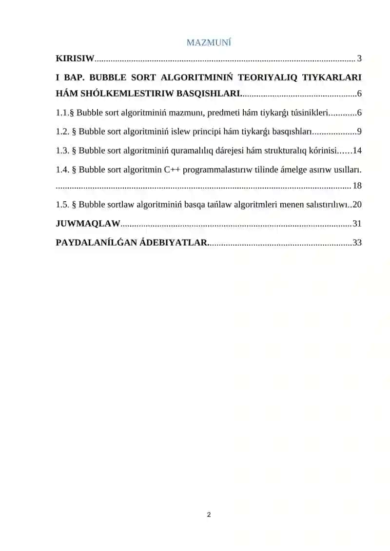 Bubble sort algoritmi 2