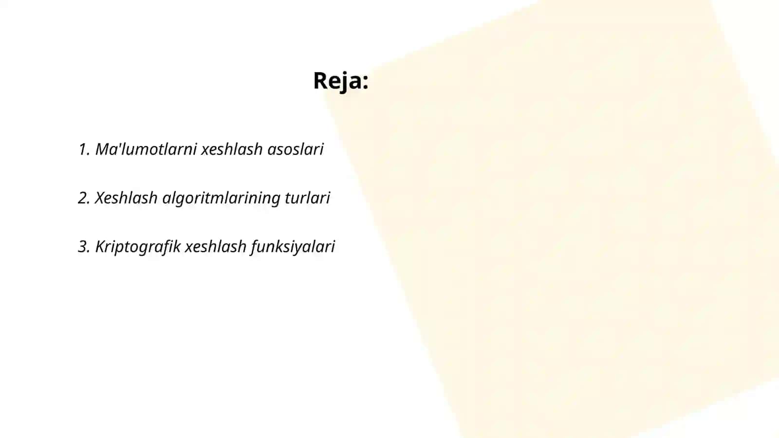 Ma'lumotlarni xeshlash algoritmi 2