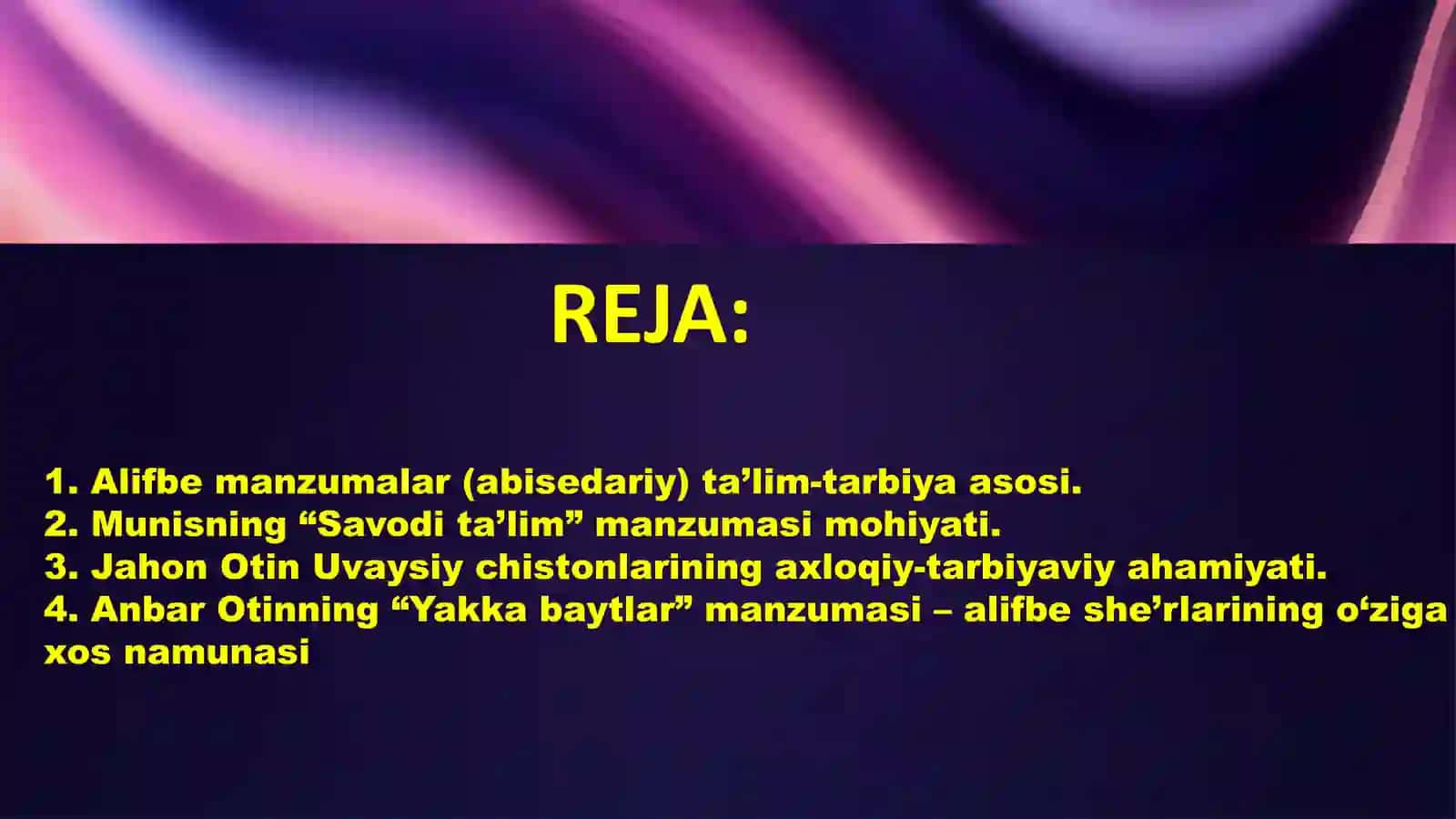 Alifbe Manzumalar: Ta’lim-Tarbiya Asosi 2