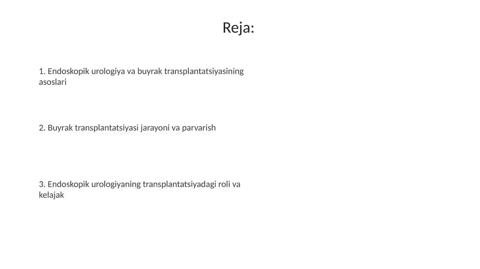 Endoskopik urologiya va buyrak transplantologiyasi 2