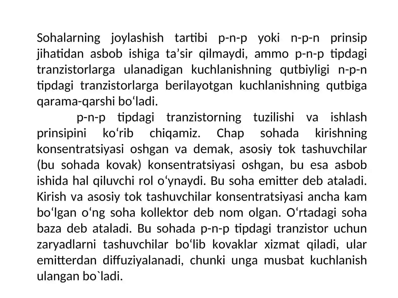 Tranzistorlar. Tranzistorlarning parametrlari va ularning xarakteristikasi. Qo‘sh qutbli tranzistorlar 2