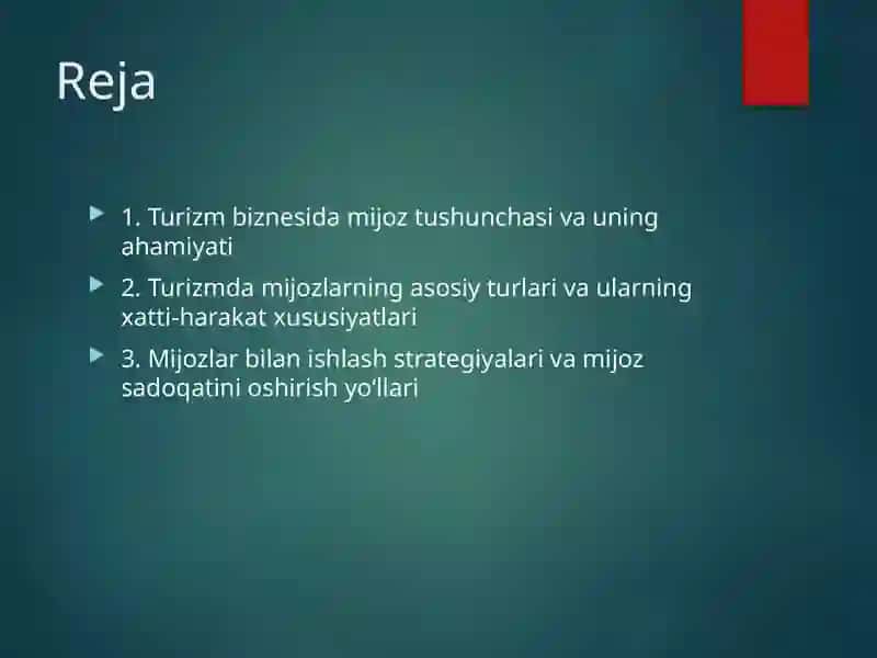 Turizmbiznesi dagi mijoz turlari 2