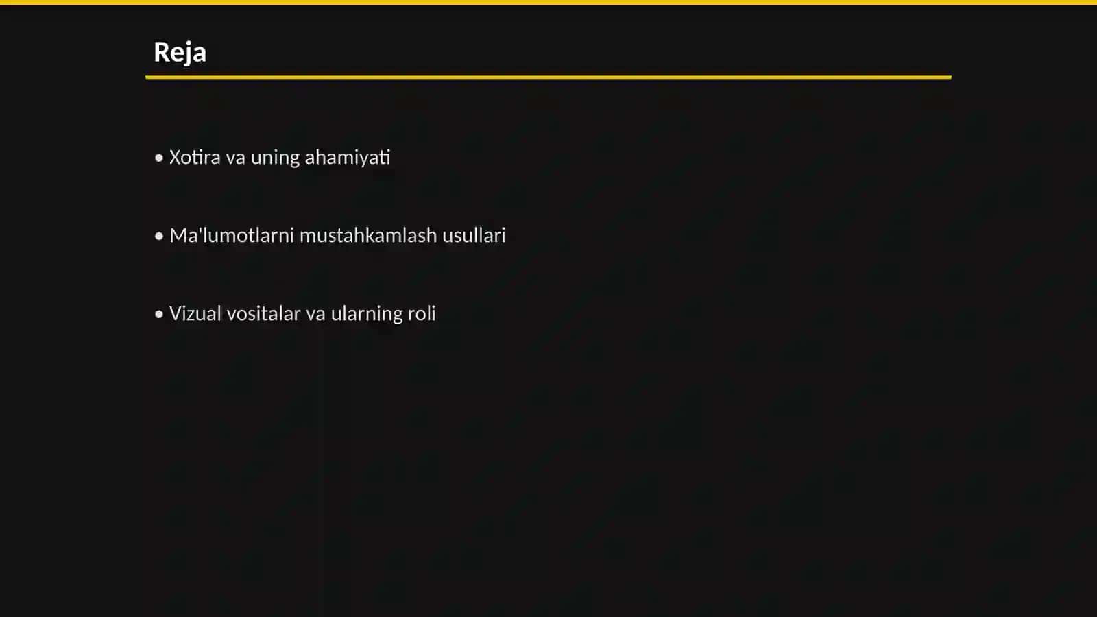 Xotira: ma lumotlarni mustahkamlash vo'llari, usullari, vositalari 2