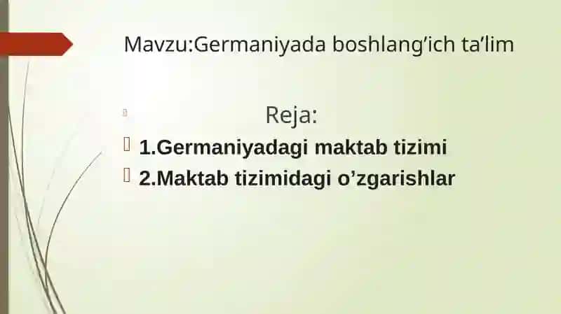 Germaniyadagi boshlang'ich ta'lim 2
