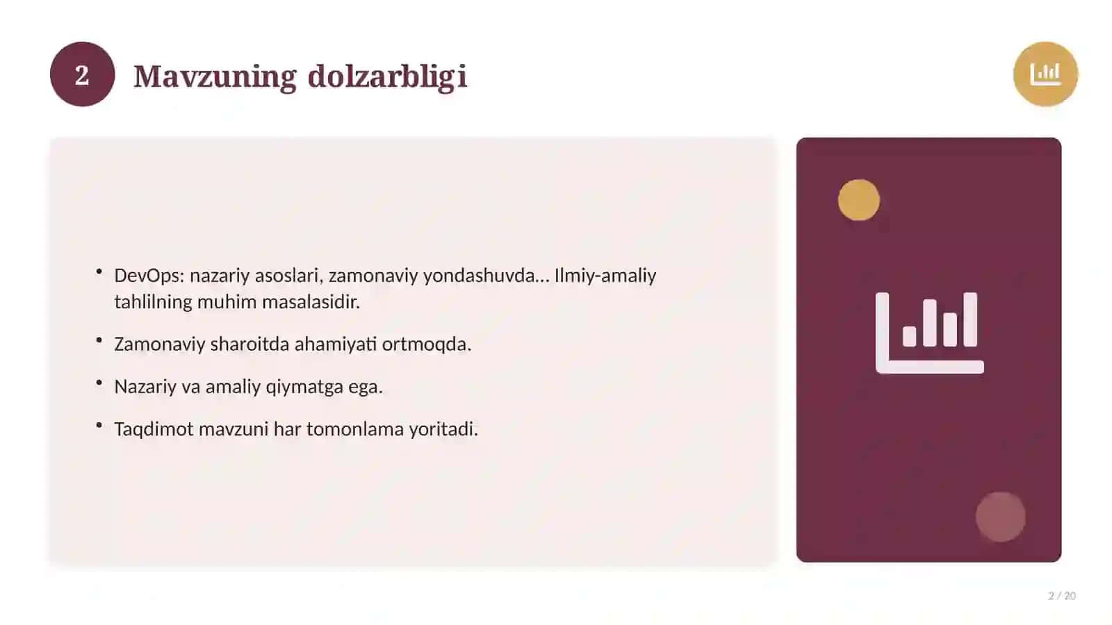DevOps: nazariy asoslari, zamonaviy yondashuvda (Magistrlik dissertatsiyasi mavzusi) 2