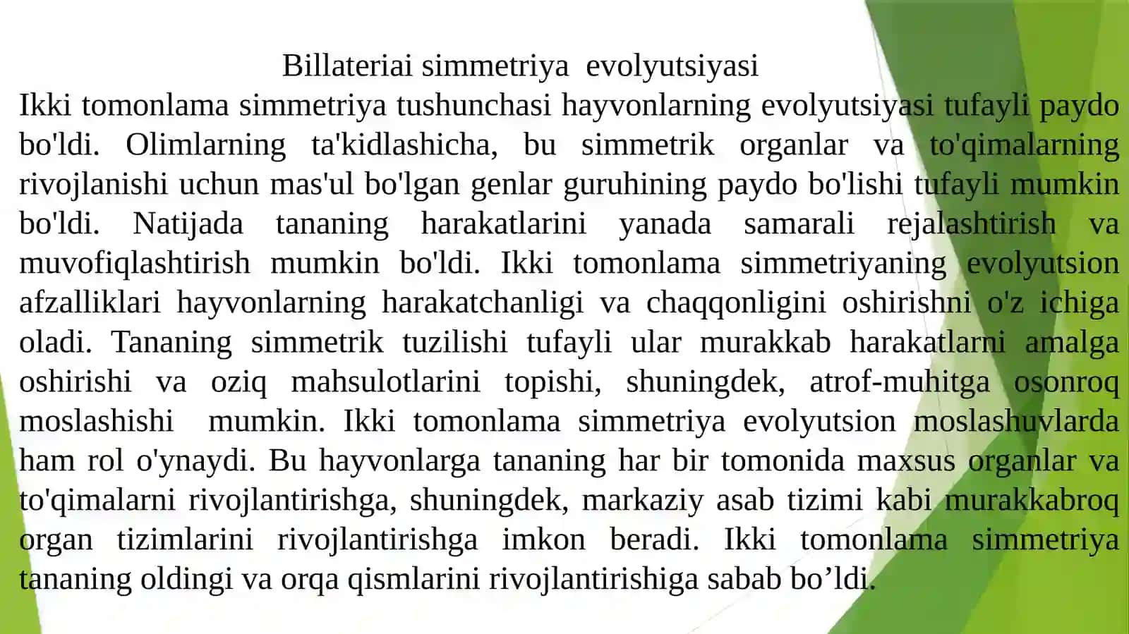Billaterialsimmetriyalilar 2